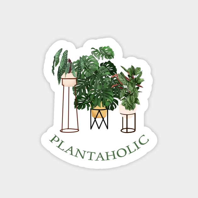 Plantaholic House Plants Collection Illustration Sticker by gusstvaraonica